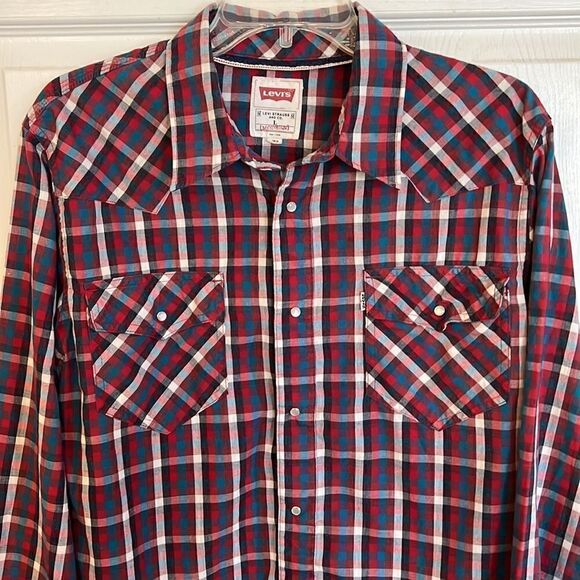 Levi’s men’s L western pearl snap shirt Rodeo cowboy Yellowstone - Picture 3 of 15